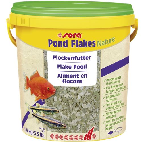10 Liter sera Pond Flakes Nature - Fischfutter