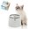 Trinkbrunnen, 2 Liter, Edelstahl, weiß für Katzen + kleine Hunde